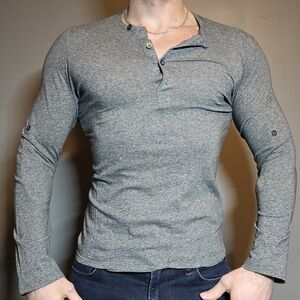 H&M Charcoal Long Sleeve Henley